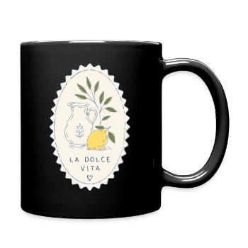 La Dolce Vita Zitronenglas-Stempel - Tasse einfarbig - Schwarz - Rechts
