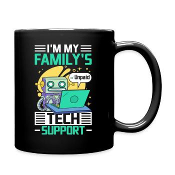 Familien Tech Support Robo - Tasse einfarbig - Schwarz - Rechts