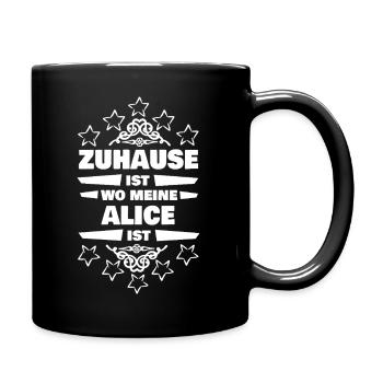 Ehefrau Alice - Tasse einfarbig - Schwarz - Rechts