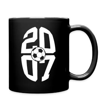 19 YEARS BORN 2007 FOOTBALL 19TH BIRTHDAY - Full Colour Mug - black - Right