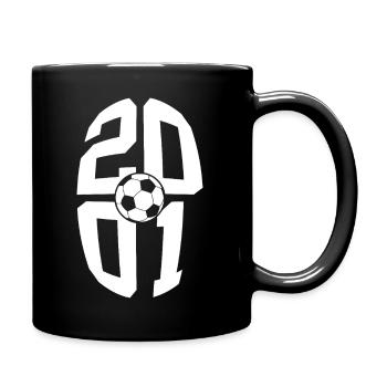 25 YEARS BORN 2001 FOOTBALL 25TH BIRTHDAY - Full Colour Mug - black - Right