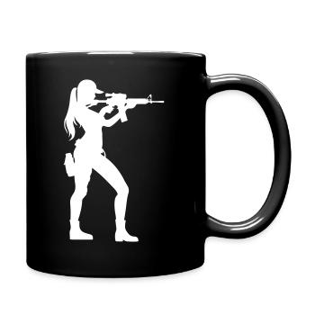 Soldier Woman - Full Colour Mug - black - Right