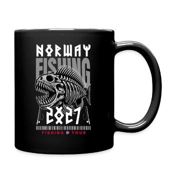 Norwegen 2027 Angeltour - Tasse einfarbig - Schwarz - Rechts