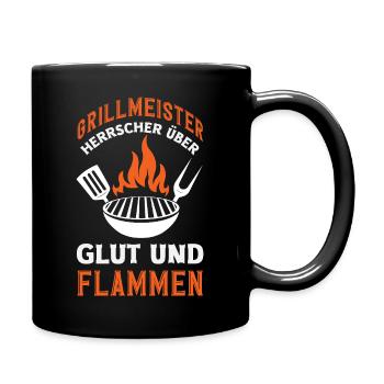 Grillmeister Herrscher Glut Und Flammen Lustiger - Tasse einfarbig - Schwarz - Rechts