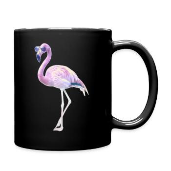 Motif d’été de flamant rose avec lunettes de soleil - Mug uni - noir - Droite