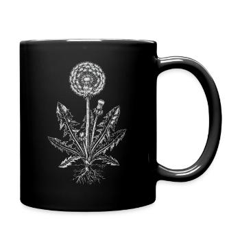 Botanical d’Art en Ligne Pissenlit - Mug uni - noir - Droite