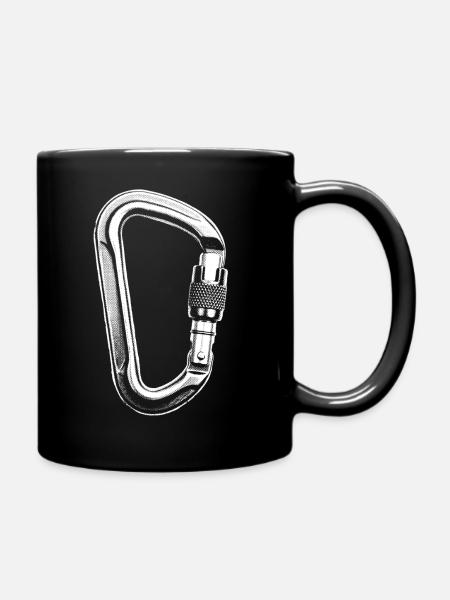Karabinerhaken Klettern - Tasse einfarbig - Schwarz