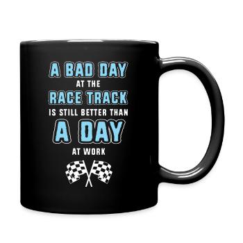 dirt track racing - Full Colour Mug - black - Right