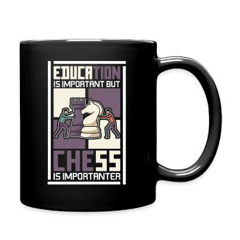 Schach Schachspieler Schachbrett - Tasse einfarbig - Schwarz - Rechts