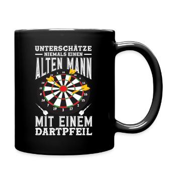 Lustige Darts Sprüche Darts Geschenke - Tasse einfarbig - Schwarz - Rechts