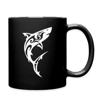 Requin tribal Noir Blanc - Mug uni - noir - Droite