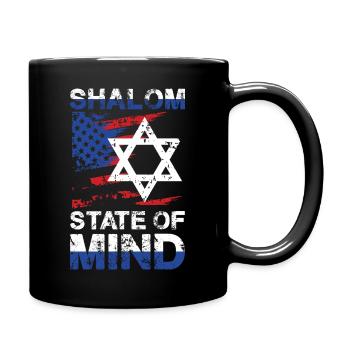 Shalom State Of Mind Star USA Flag - Full Colour Mug - black - Right