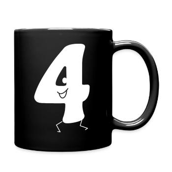 Funny Four : Minimal Numeral 4 | Quatrième - Mug uni - noir - Droite