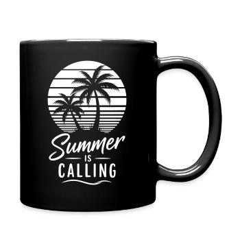 Sommer Shirt Palmen Strand Sonne Retro - Tasse einfarbig - Schwarz - Rechts