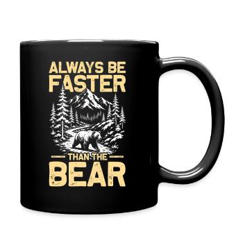 Be faster than the bear Hiking Mountains Mountaineering - Full Colour Mug - black - Right