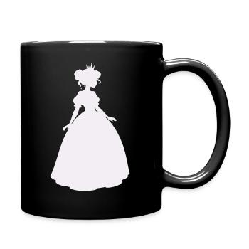 Princess silhouette in ball gown - Full Colour Mug - black - Right