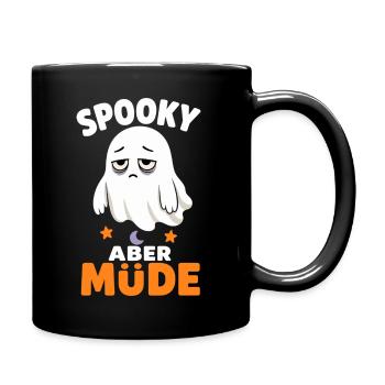Spooky aber müde – Verschlafener Halloween-Geist - Tasse einfarbig - Schwarz - Rechts