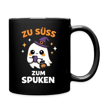 Zu süß zum Spuken – Kawaii-Geist mit Hexenhut - Tasse einfarbig - Schwarz - Rechts