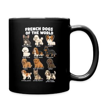 Französische Hunderassen-diagramm Niedliche - Tasse einfarbig - Schwarz - Rechts