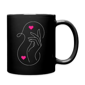 Tender Love: Hands & Hearts Design - Full Colour Mug - black - Right