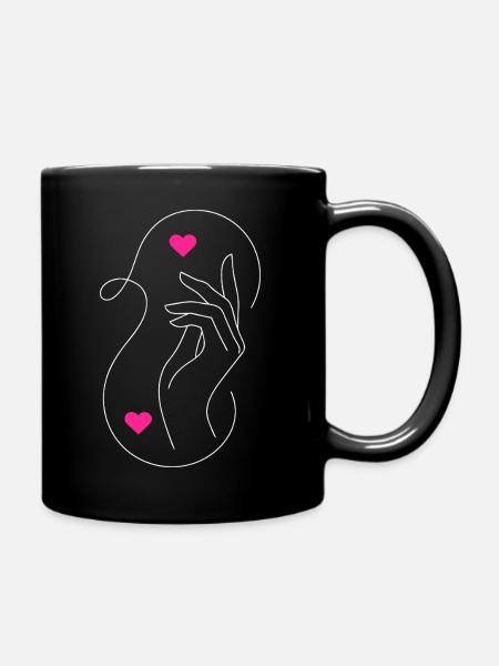 Tender Love : Hands & Hearts Design - Mug uni - noir