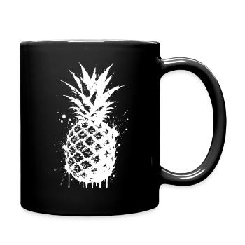 Splashed pineapple spray - Full Colour Mug - black - Right