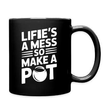 Pottery Artists Mess Make A Pot Pottery - Full Colour Mug - black - Right