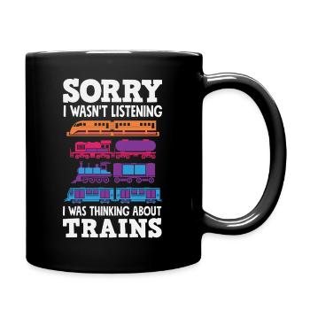 Je n’ai pas écouté. J’ai pensé à l’humour drôle des trains. - Mug uni - noir - Droite