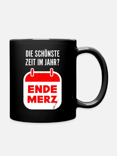 merz politik jahr spruch anti-cdu humor - Tasse einfarbig - Schwarz