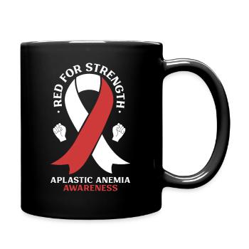 Aplastische Anämie Awareness - Rot für Stärke - Tasse einfarbig - Schwarz - Rechts