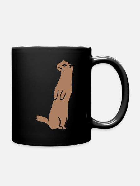 Hermelin - Wiesel - Tasse einfarbig - Schwarz