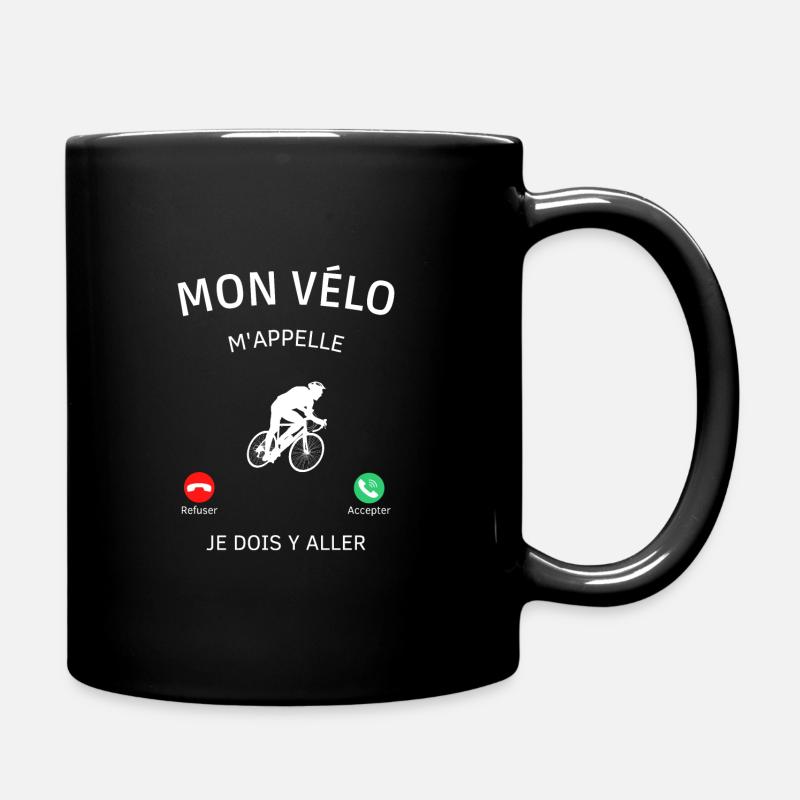 Mon vélo m'appelle je dois y aller ! cadeau vélo - Mug uni - noir