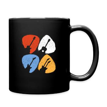 Guitar Pick Gift for a Guitarist - Full Colour Mug - black - Right