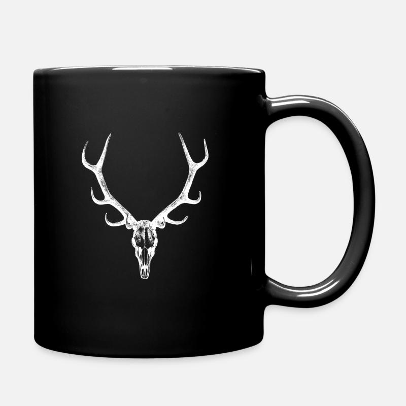 Hirschgeweih - Tasse einfarbig - Schwarz