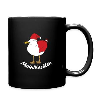 MoinNachten Möwe - Tasse einfarbig - Schwarz - Rechts