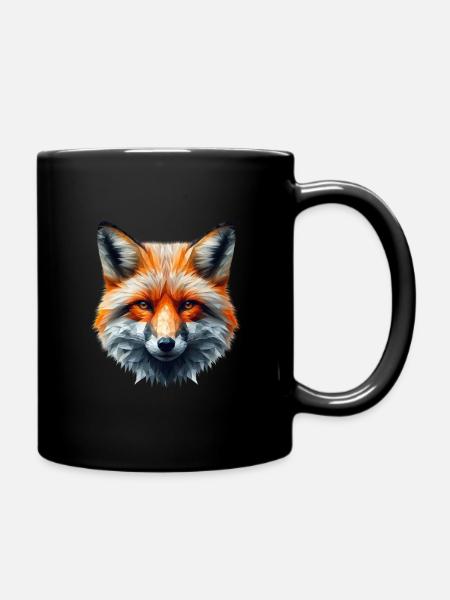 Fuchs Polygon - Tasse einfarbig - Schwarz