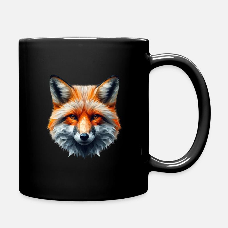 Fuchs Polygon - Tasse einfarbig - Schwarz