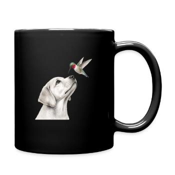 Motif des chiens crayons du colibri labrador - Mug uni - noir - Droite