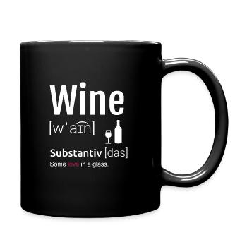 Wein Definition Spruch - Tasse einfarbig - Schwarz - Rechts