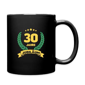 30 Jahre Jubiläum - Tasse einfarbig - Schwarz - Rechts