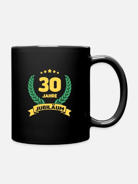 30 Jahre Jubiläum - Tasse einfarbig - Schwarz
