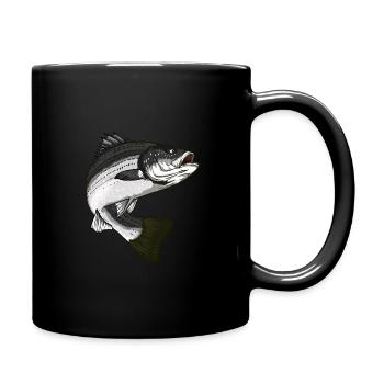 Gestreifter Barsch Angeln - Tasse einfarbig - Schwarz - Rechts