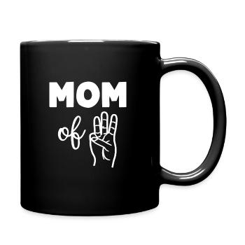 Mom of Three 3 Mom - Tasse einfarbig - Schwarz - Rechts