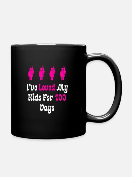 I've Loved My Kids For 100 Days - Full Colour Mug - black