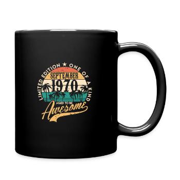 September 1970 50th birthday Fiftieth gift - Full Colour Mug - black - Right