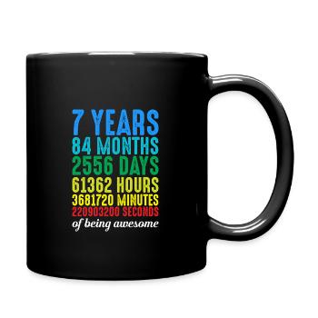 7 ans 7 ans 7 ans 7 ans vintage rétro numéros - Mug uni - noir - Droite