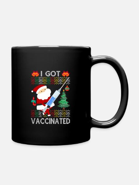 Ich Wurde Geimpft Weihnachts-Pullover Santa Klaus - Ensfarvet krus - sort