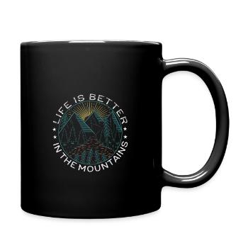 Live is better in the mountains - Full Colour Mug - black - Right