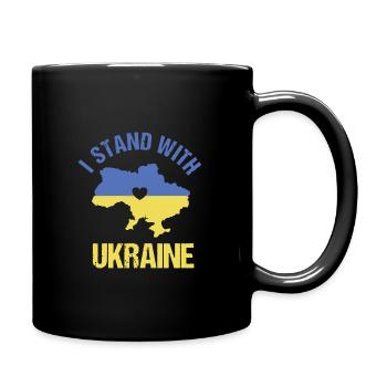 Support Ukraine with I STAND WITH UKRAINE - Full Colour Mug - black - Right