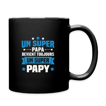Un super papa devient toujours un super papy - Mug uni - noir - Droite